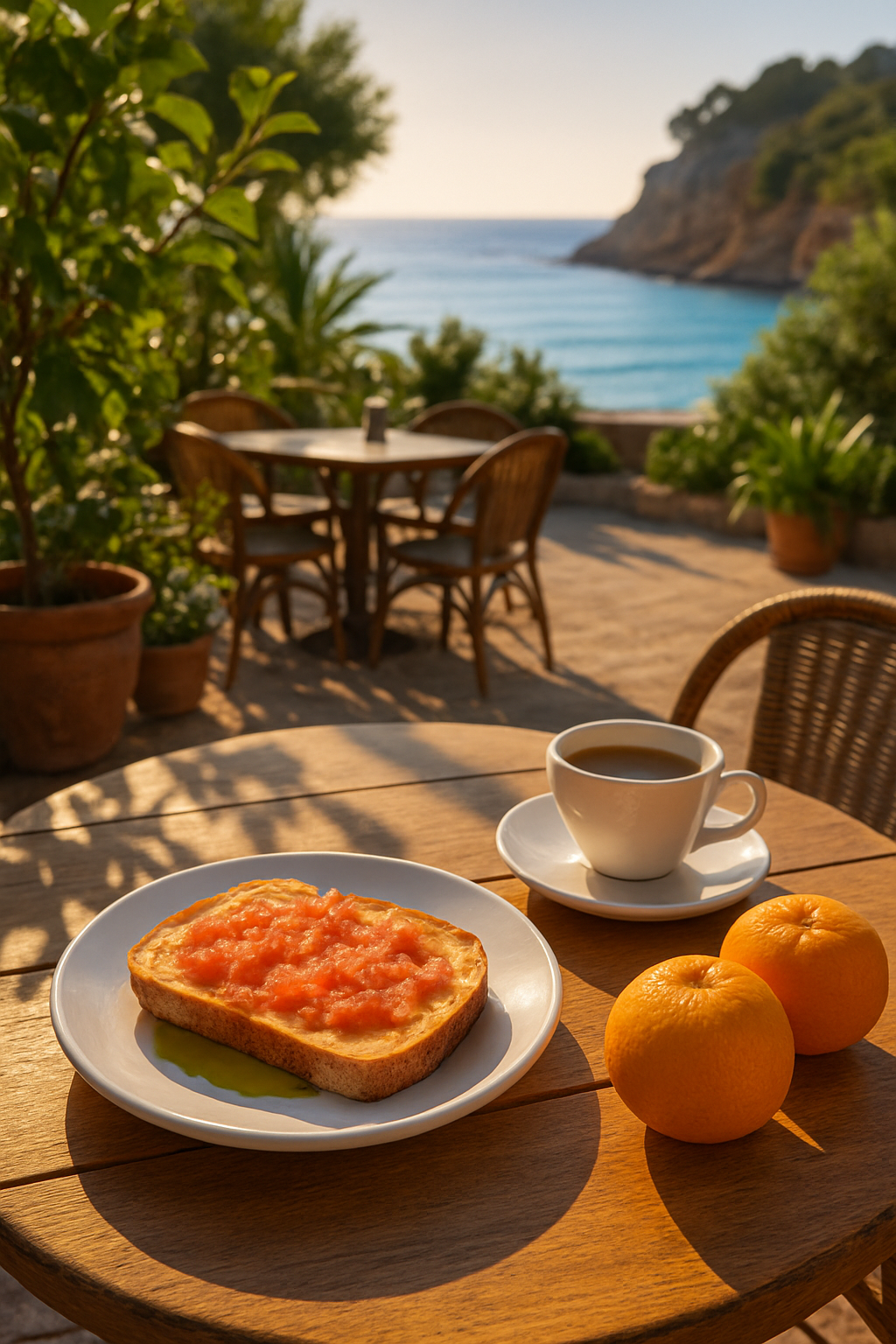 A smartphone displaying the SnapEat AI app interface analyzing a plate of Mediterranean food in Mallorca.
