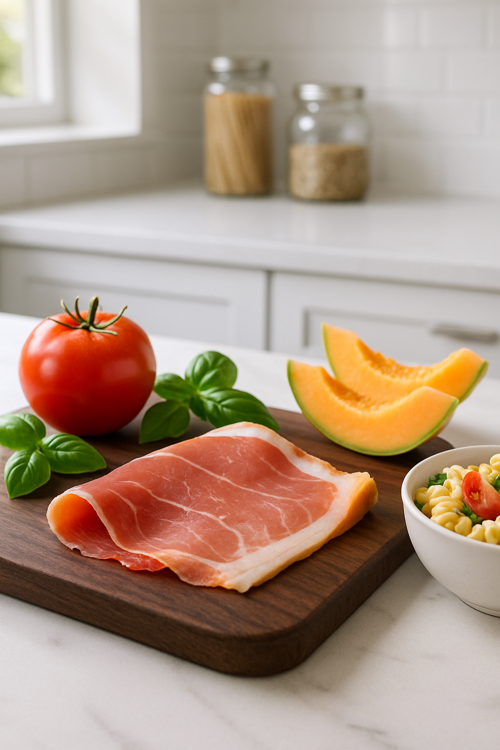 A smartphone displaying the SnapEat AI app interface with a photo of a healthy meal, showing nutritional information.