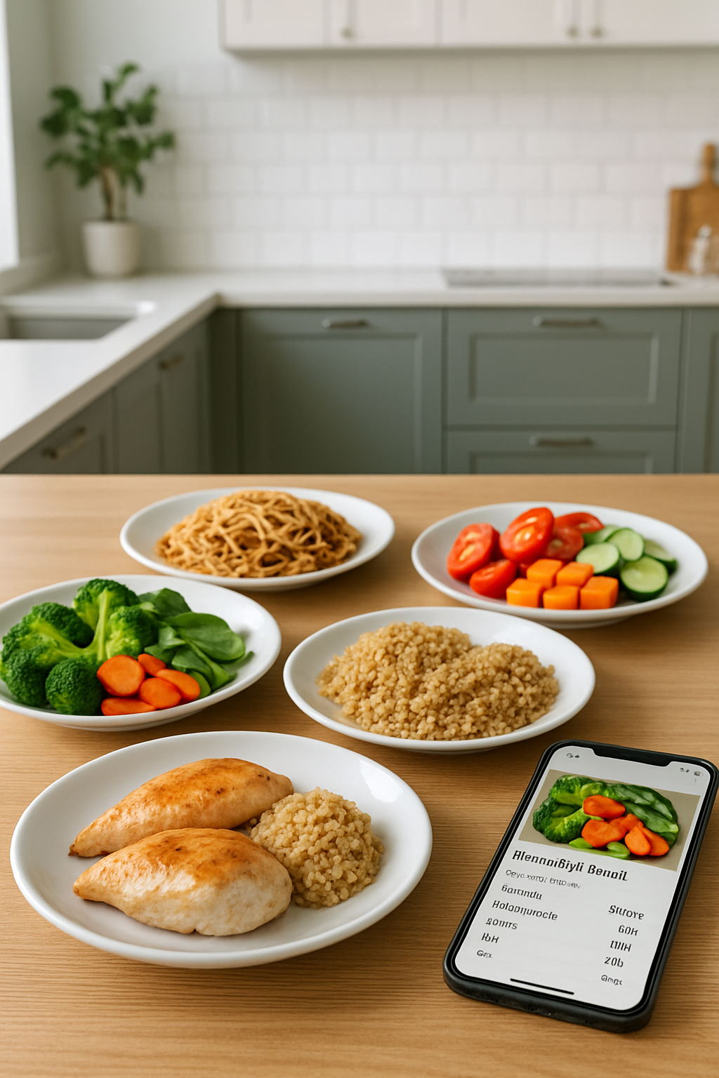 A smartphone displaying the SnapEat AI meal tracker app interface, showing a nutritional analysis of a meal from a photo.