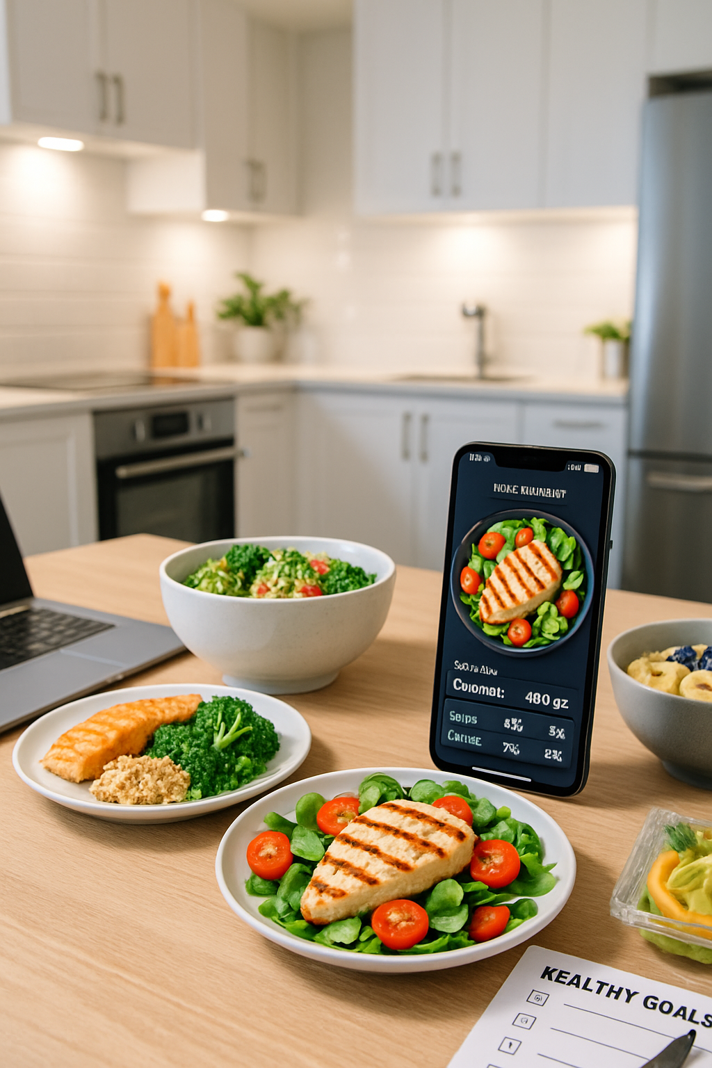 Smartphone showing the SnapEat AI meal tracker app with a spooky Five Nights at Freddy's style background.