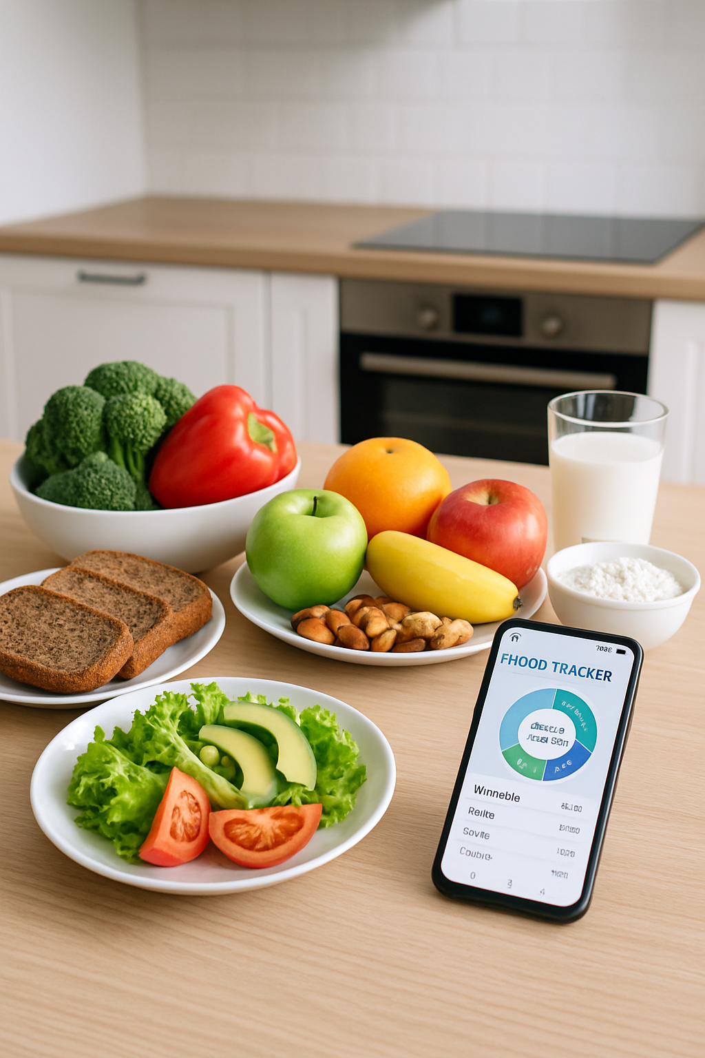A smartphone displaying the SnapEat AI app after analyzing a photo of a healthy salad, demonstrating nutrition analysis from a photo.