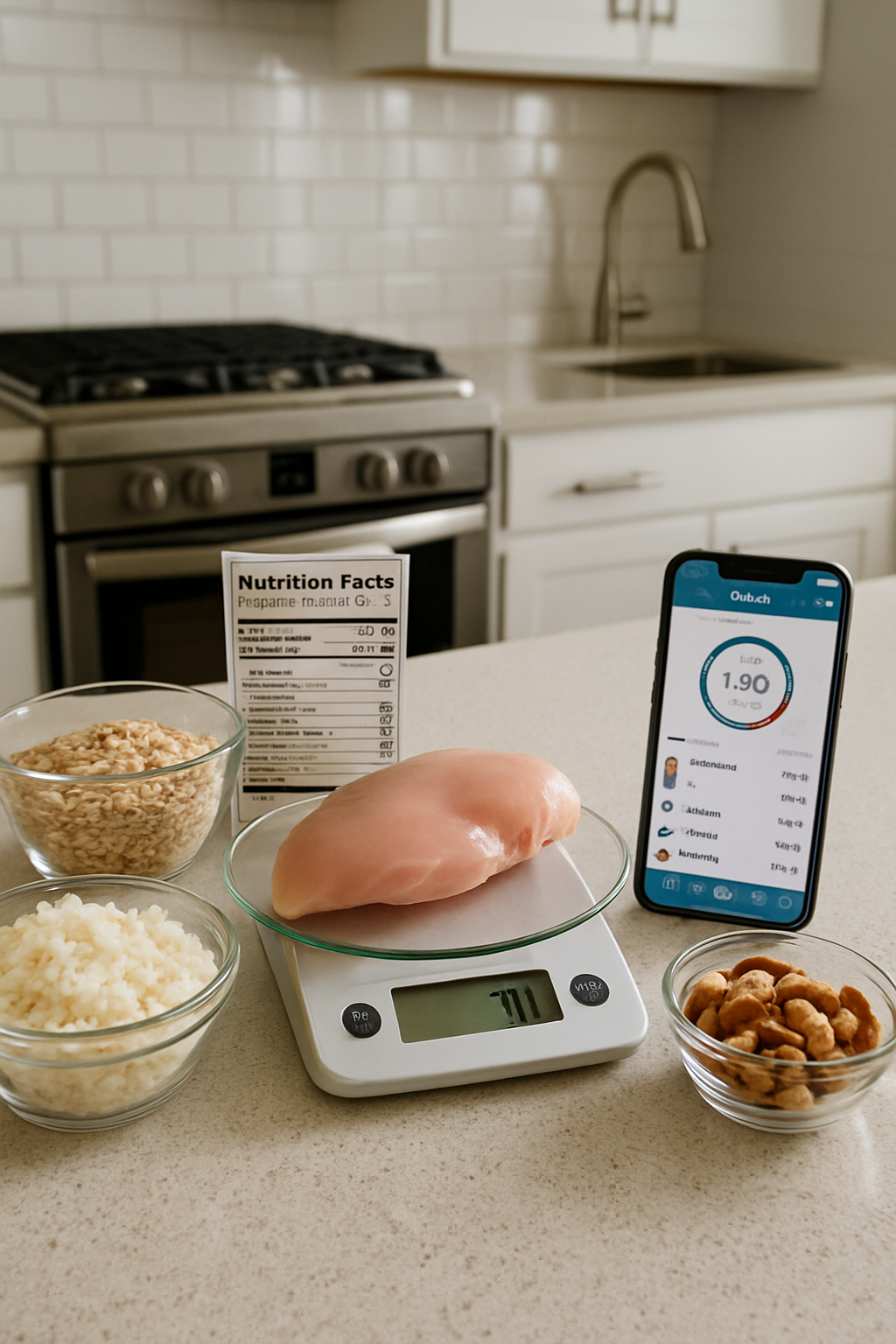A smartphone showing a calorie tracking app next to a slice of pizza, illustrating the challenge of accurate calorie tracking.