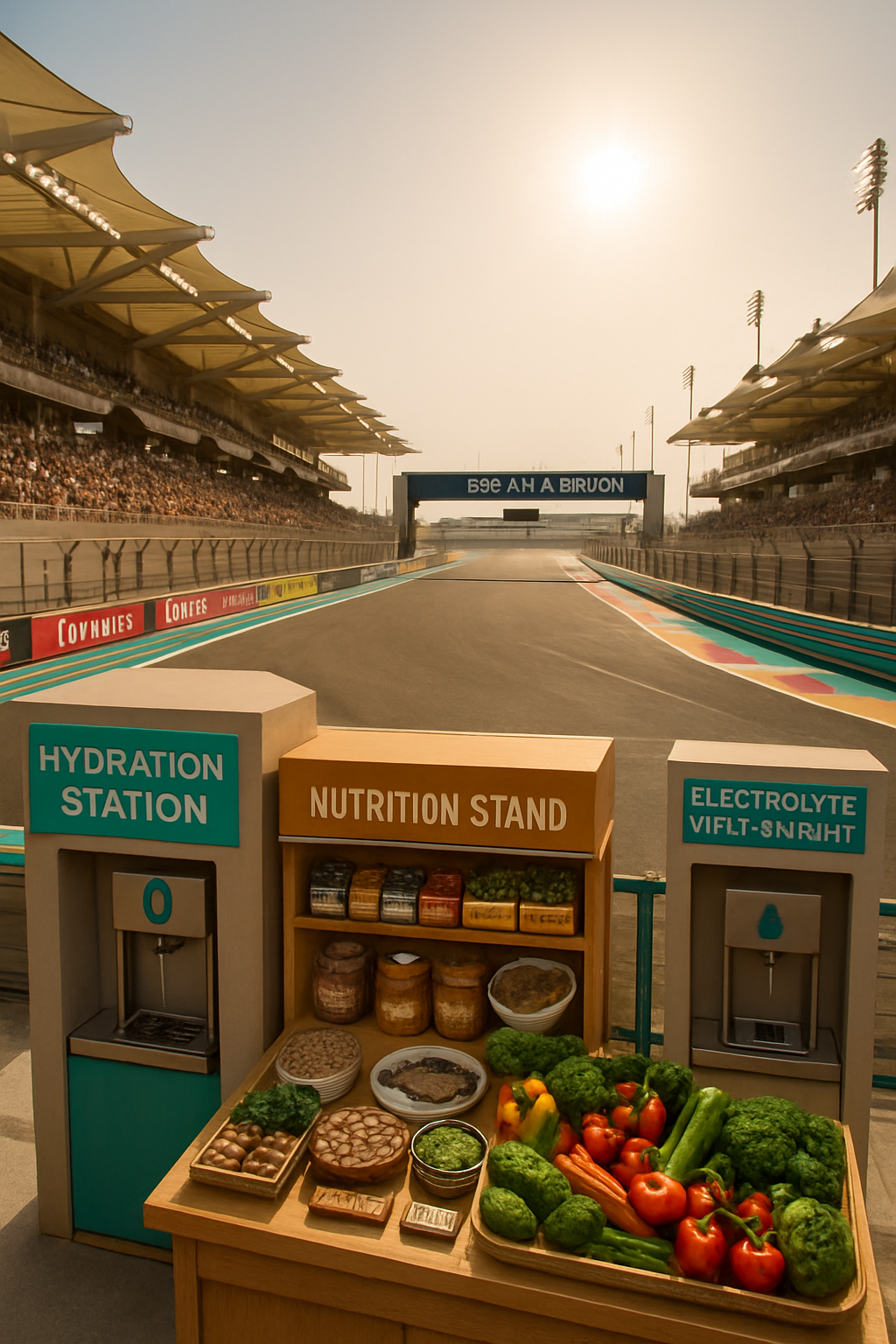 An F1 car racing at the Abu Dhabi GP, illustrating the peak performance achievable with an AI nutrition coach like SnapEat.