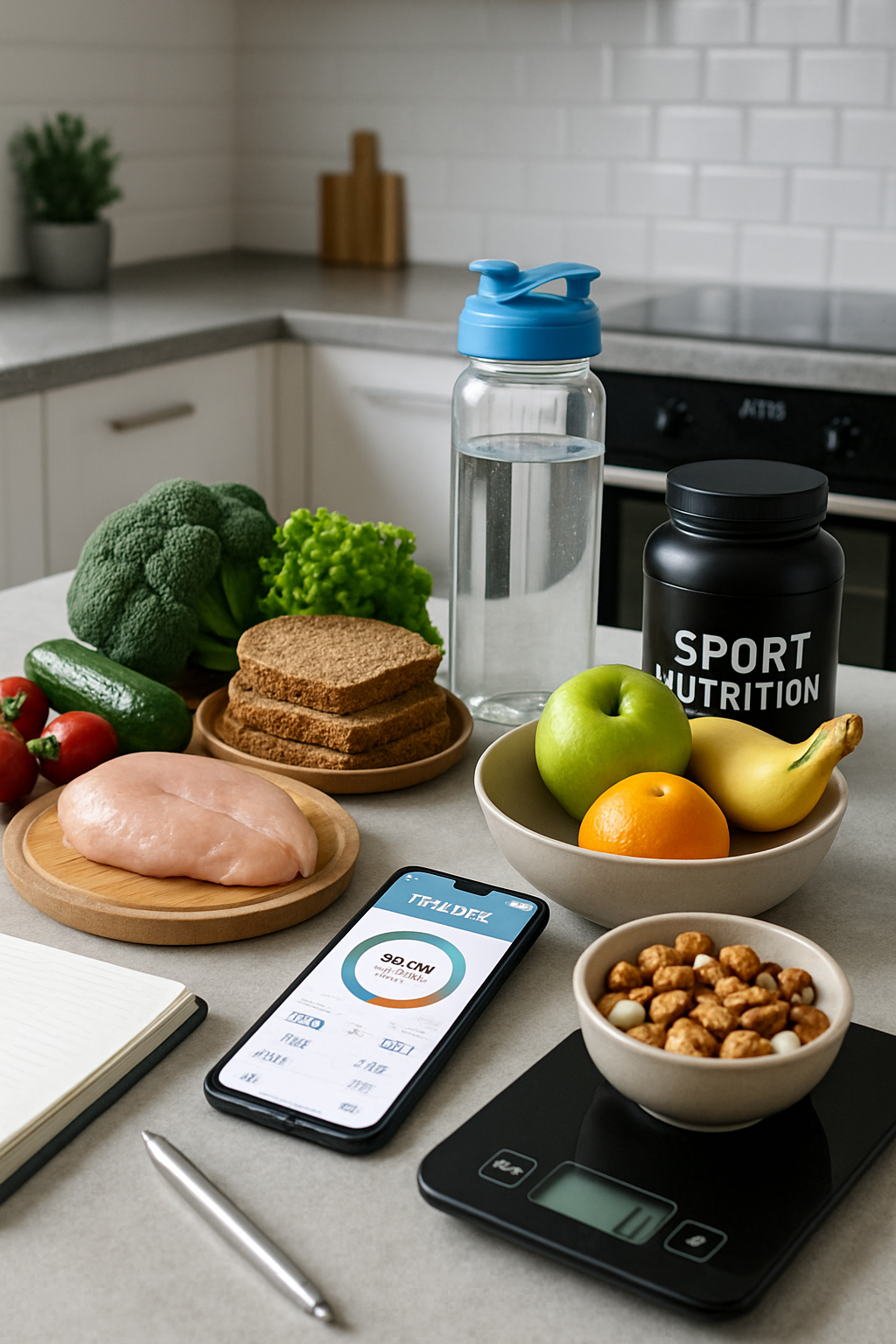 A meal of salmon and vegetables representing the Luka Doncic diet plan, with the SnapEat AI app interface overlayed to show nutrition tracking.
