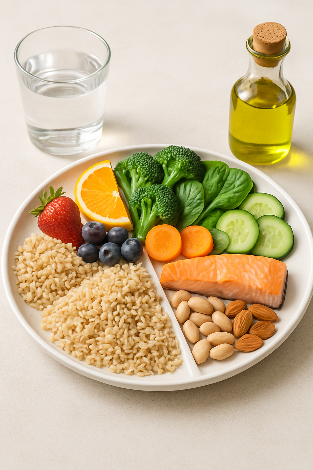 A smartphone showing the SnapEat AI app interface with a healthy meal in the background.
