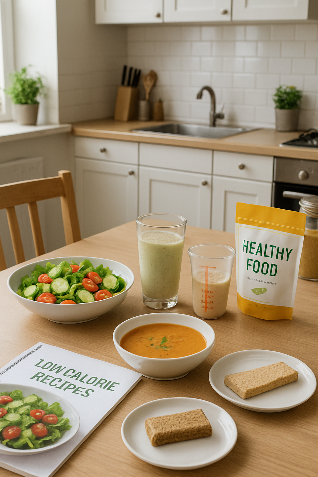 A smartphone displaying the SnapEat AI app interface with recognized food and calorie information.