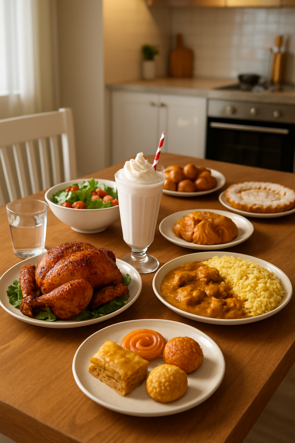 A smartphone using the SnapEat AI food tracker to analyze the nutrition of a festive Eid plate with biryani, kebabs, and sweets.