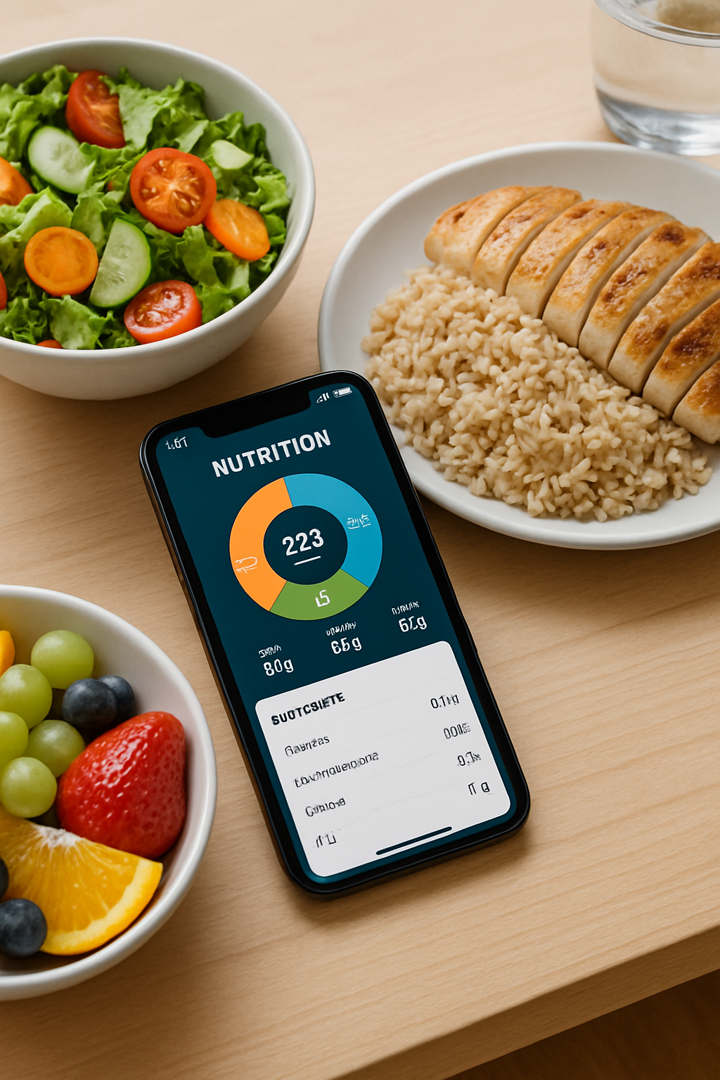 A person using the SnapEat AI nutrition tracker app on their phone, demonstrating how to track nutrition with photos.