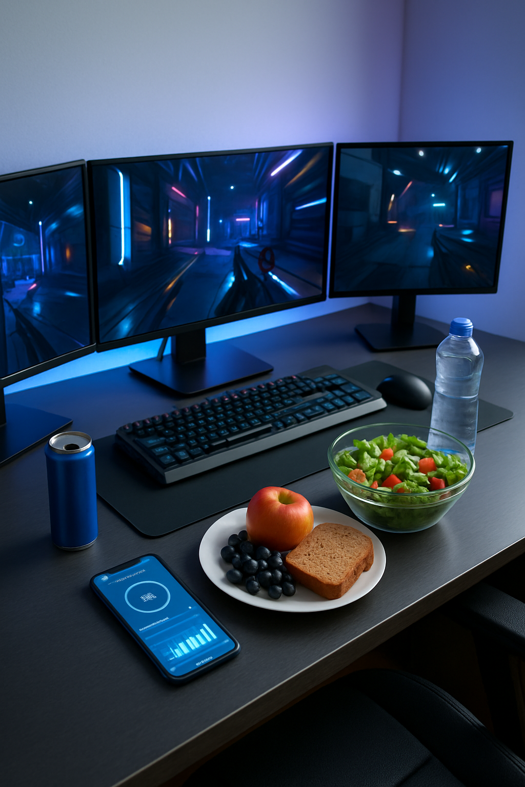 A smartphone showing the SnapEat AI nutrition coach interface analyzing a meal, perfect for gamers wanting to improve performance.