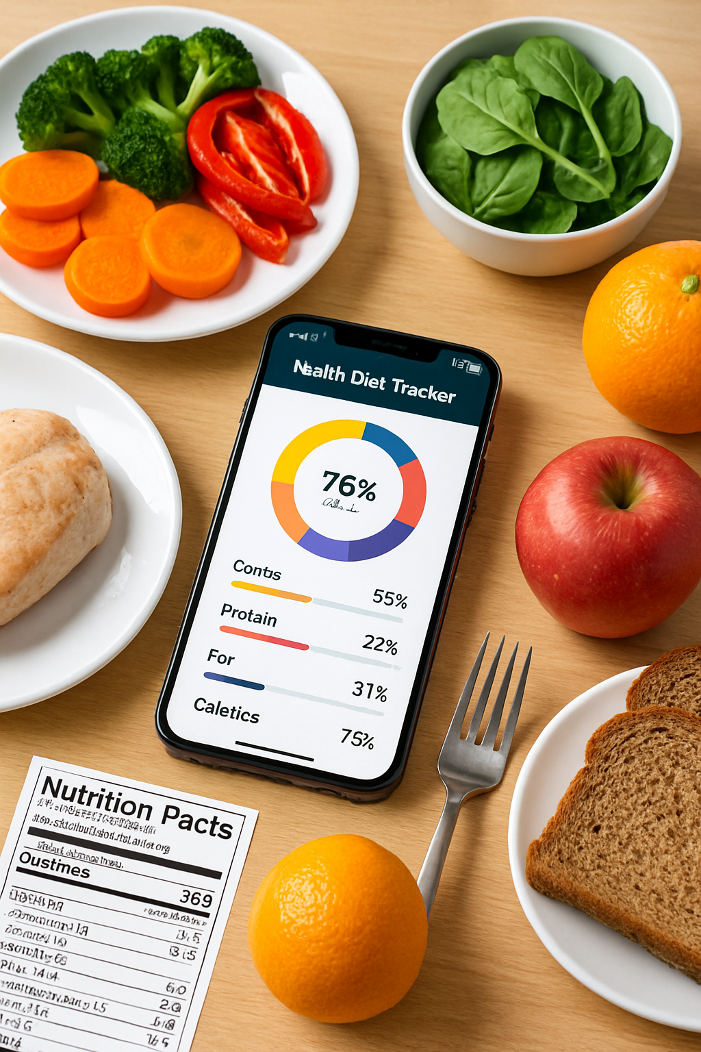 Smartphone showing the SnapEat AI food recognition app analyzing a healthy meal of salmon, broccoli, and quinoa.