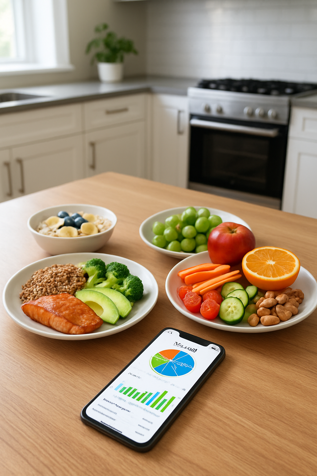 A person using the SnapEat AI nutrition tracker app on their phone to take a photo of a bowl of salad for automatic calorie and macro tracking.