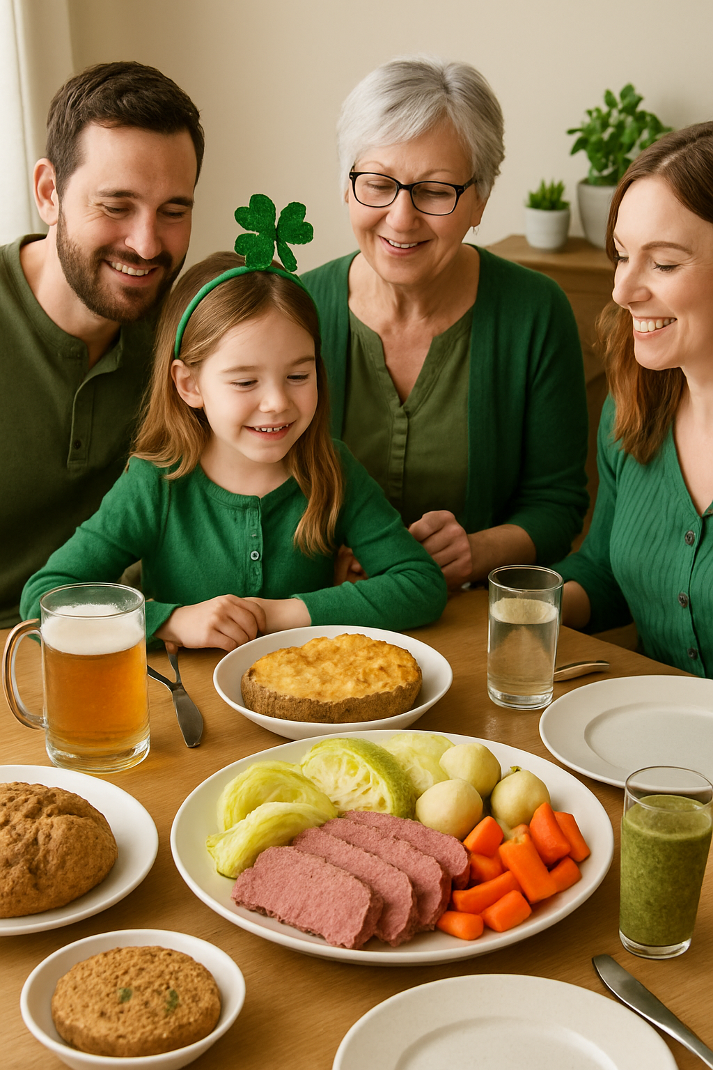 A plate of healthy St. Patrick's Day food like corned beef and cabbage being tracked on the SnapEat AI app.
