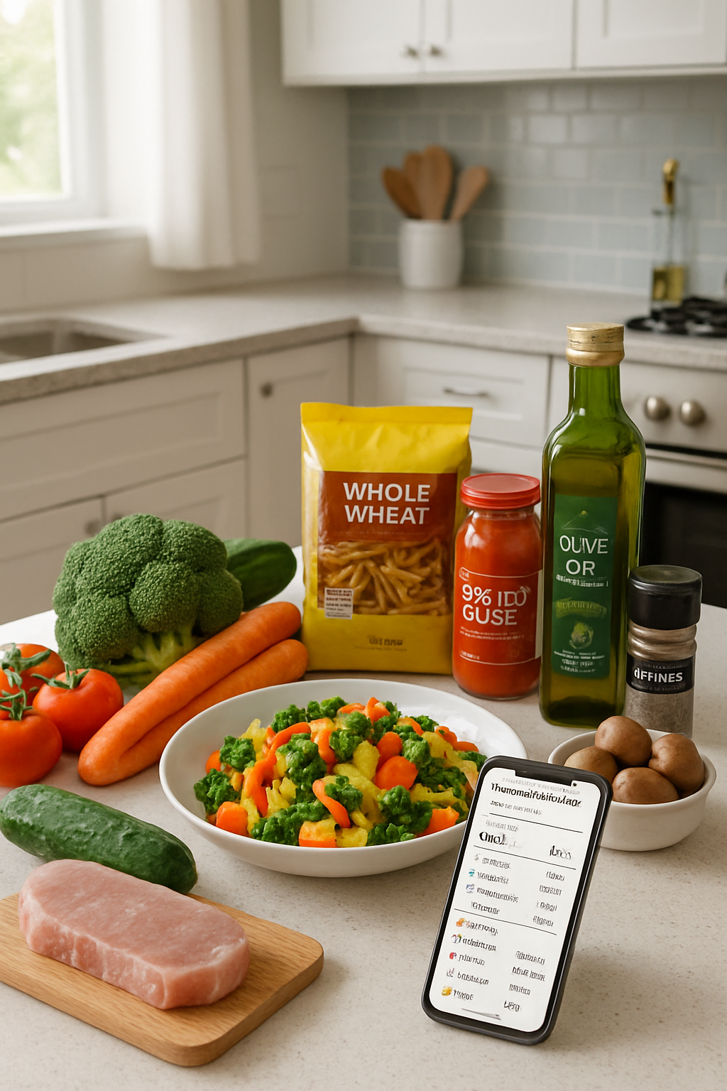 A person using the SnapEat AI smart calorie tracker app on their phone to analyze a restaurant meal.