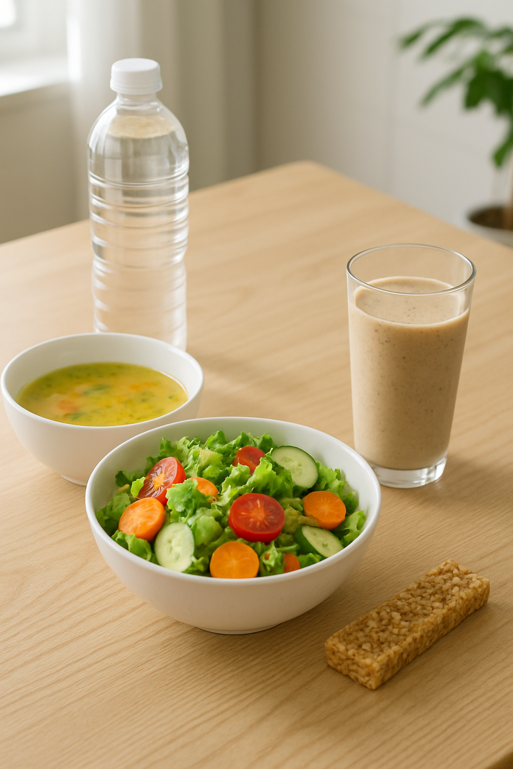 A person using the SnapEat AI app on their phone to track a healthy meal.