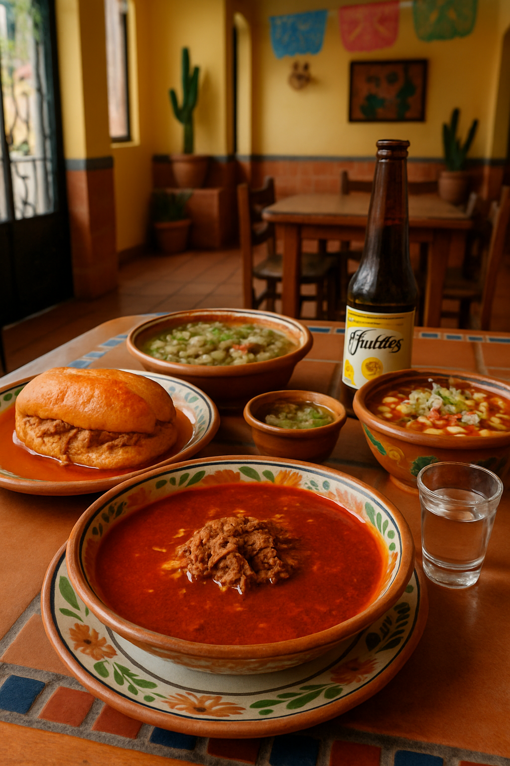 A smartphone using the SnapEat AI food recognition app to analyze the nutrition of a traditional Jalisco birria dish.