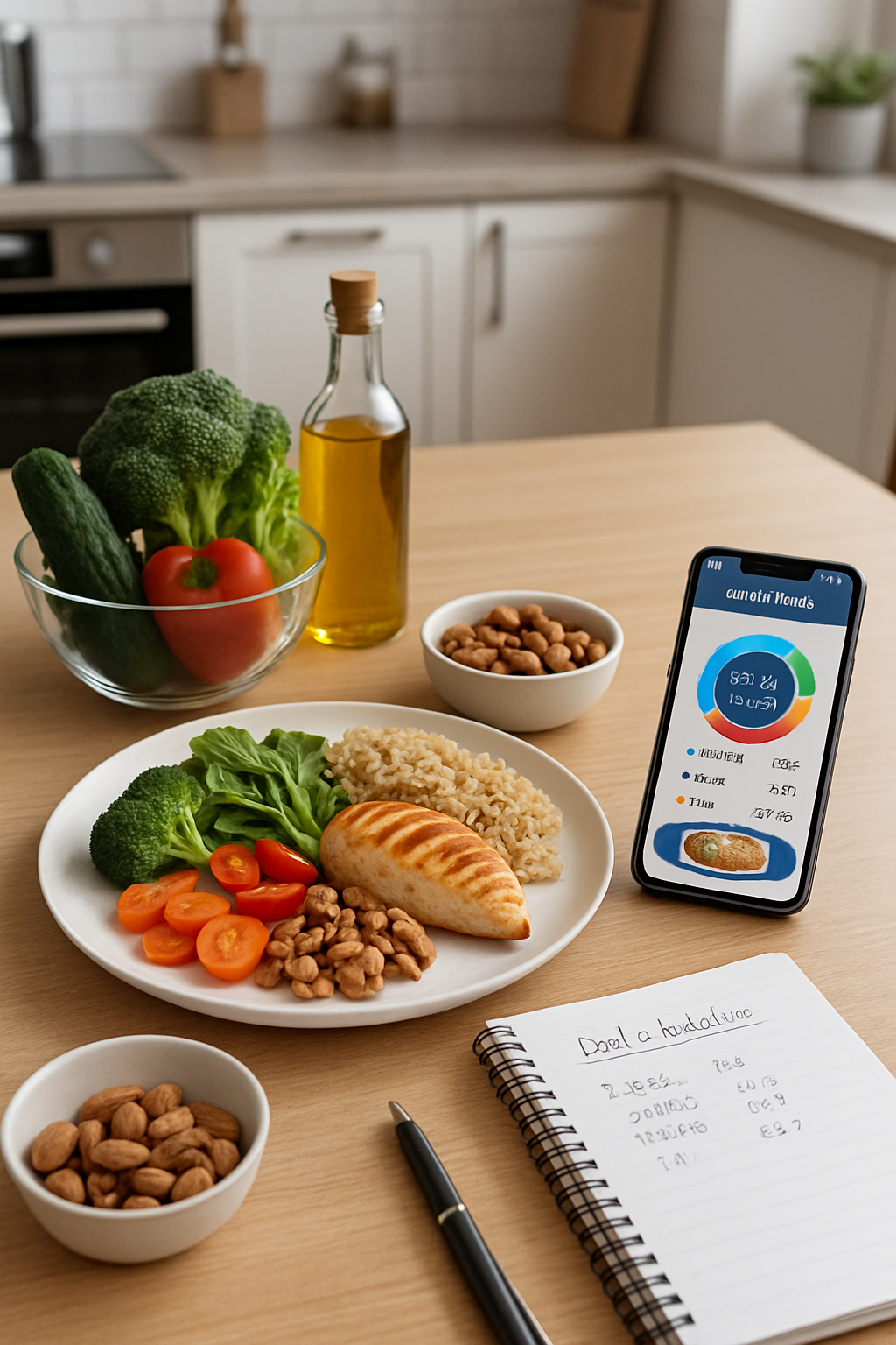 A smartphone screen showing the SnapEat AI app interface after analyzing a photo of a healthy salmon and vegetable meal.