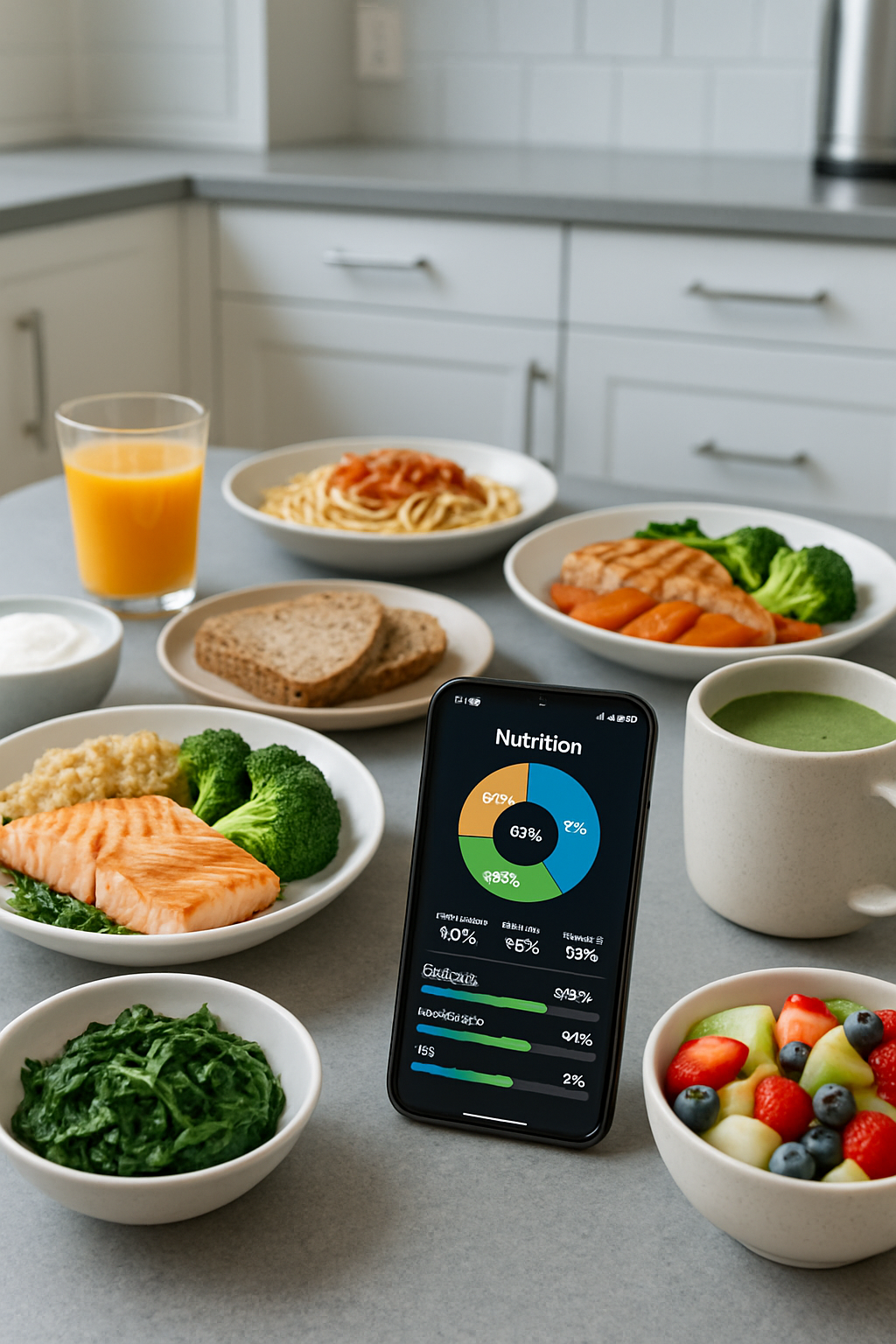 A smartphone showing SnapEat AI's smart calorie counter app with a meal's nutritional breakdown.
