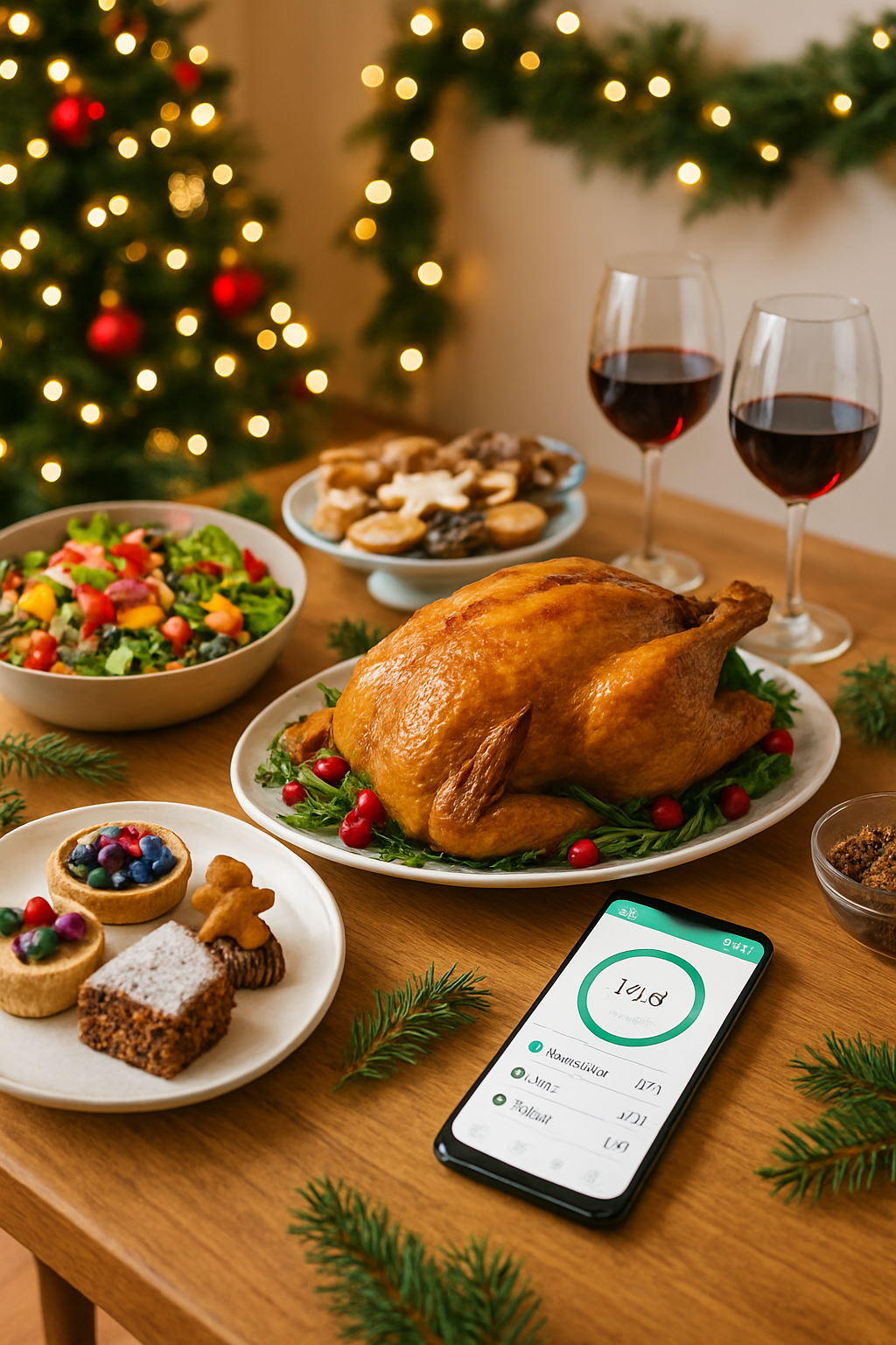 Using SnapEat AI to track healthy eating during a festive Christmas party