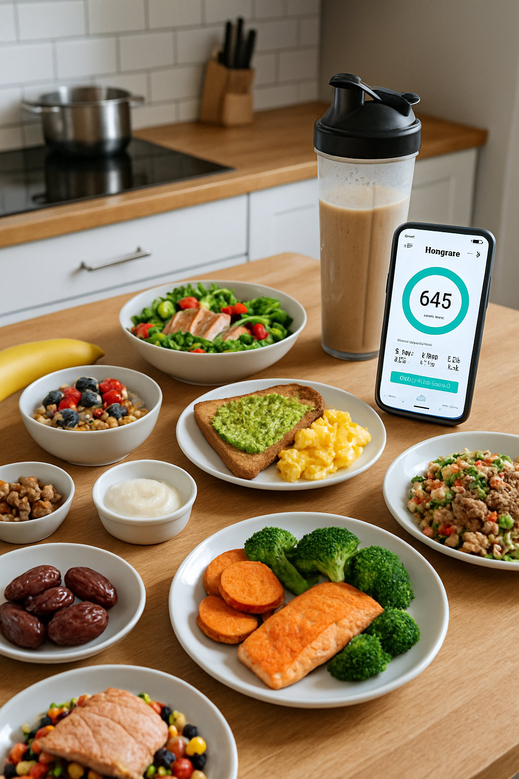 SnapEat AI nutrition tracker app analyzing a healthy meal of salmon and vegetables on a smartphone screen.