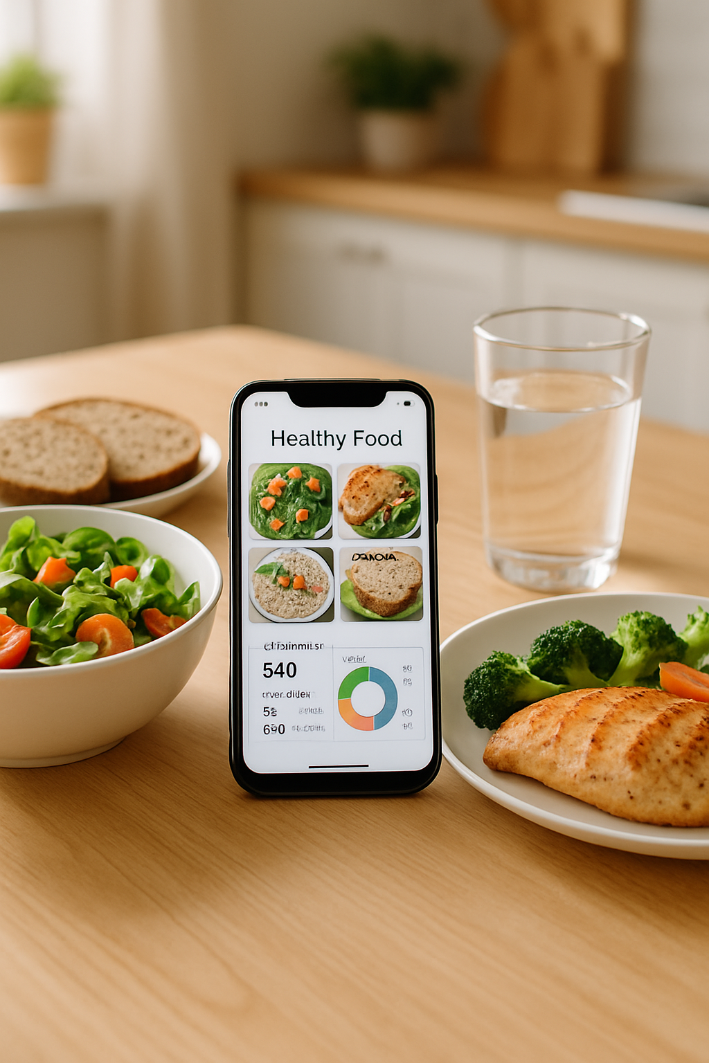 Smartphone screen showing the SnapEat AI food recognition app analyzing a healthy meal for the #seedance2 challenge.