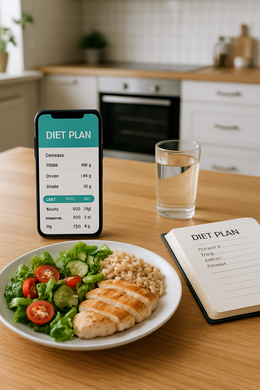 A smartphone screen showing the SnapEat AI nutrition coach app analyzing a bowl of salad to help a user achieve their health goals.