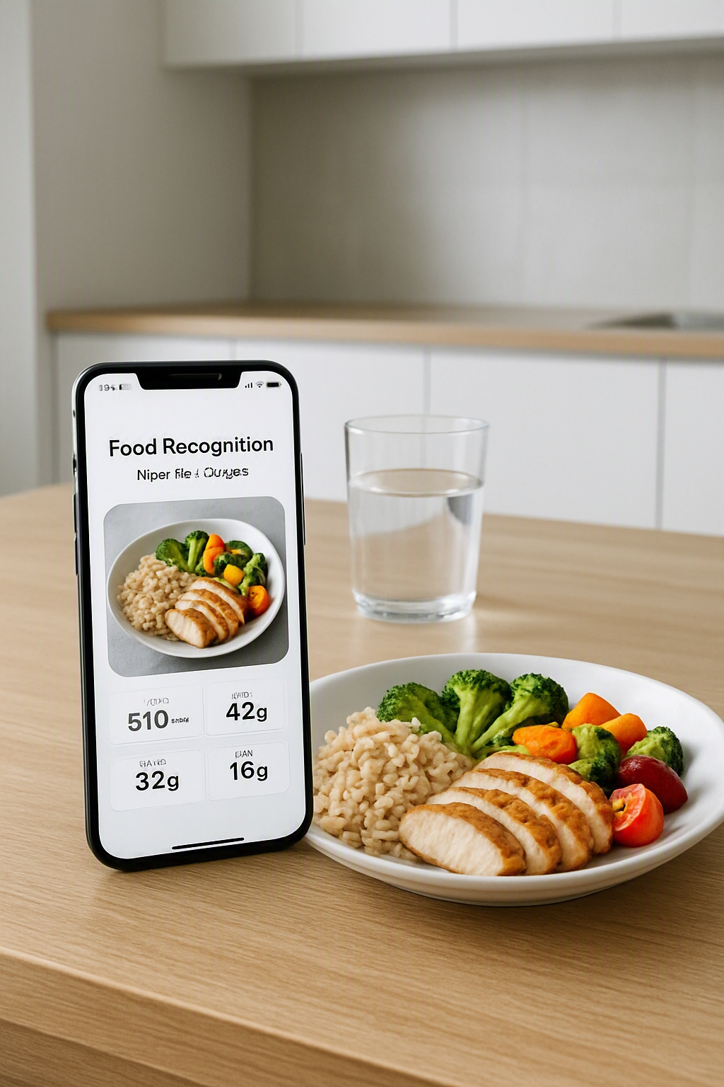 George Lombard Jr. using the SnapEat AI food coach app to track performance nutrition.