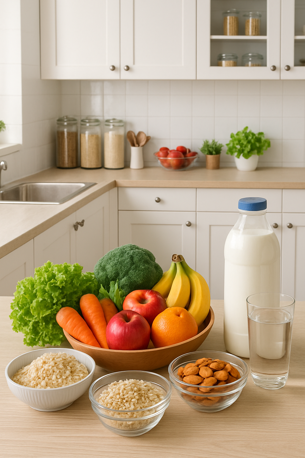 A healthy meal with fruits and vegetables, illustrating effective weight loss strategies with SnapEat AI.