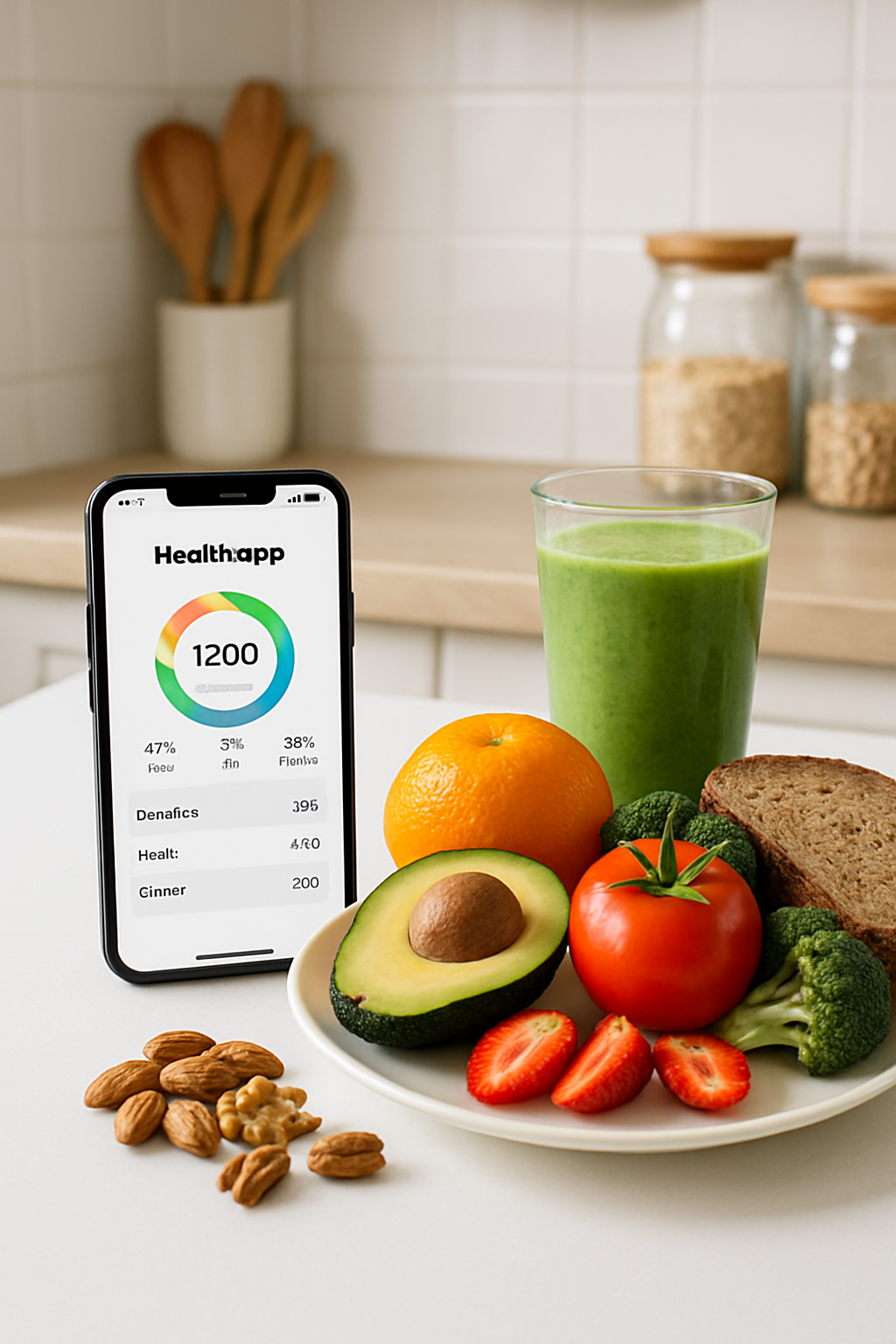 A smartphone screen showing the SnapEat AI app interface after analyzing a photo of a healthy meal of salmon and vegetables.