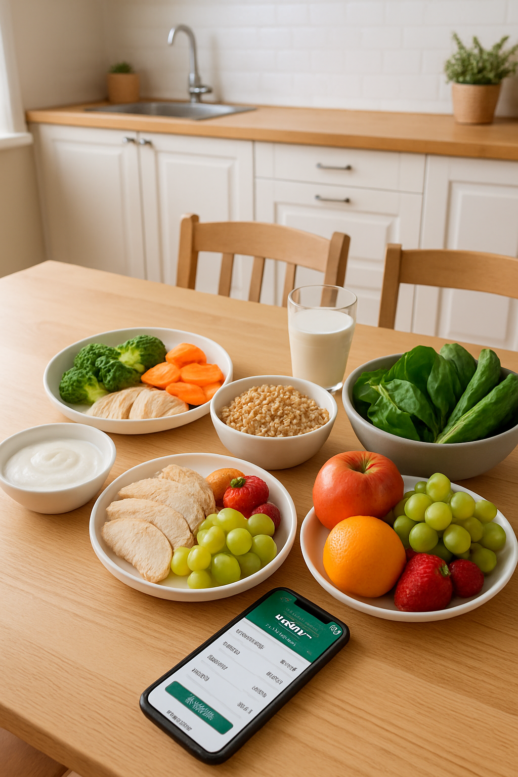 A smartphone using the SnapEat AI app to take a picture of a sensory-friendly meal for a child with autism, demonstrating easy nutrition tracking.