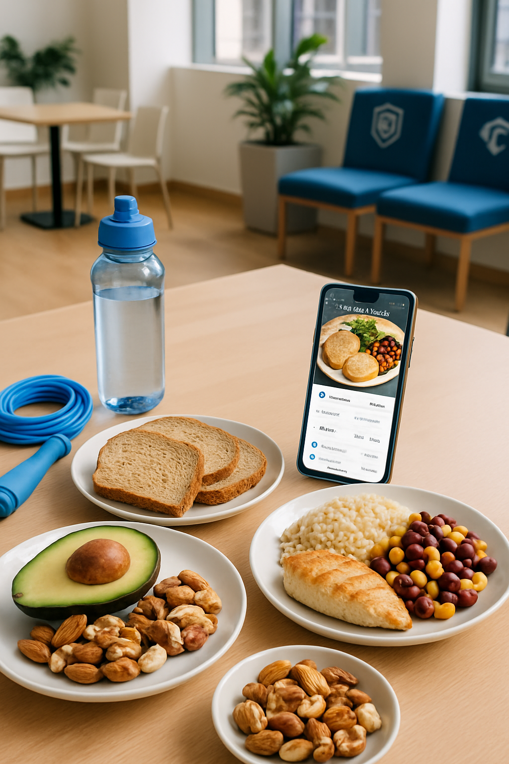 UCLA Women's Basketball player using SnapEat AI app to track her athlete nutrition plan on her phone.