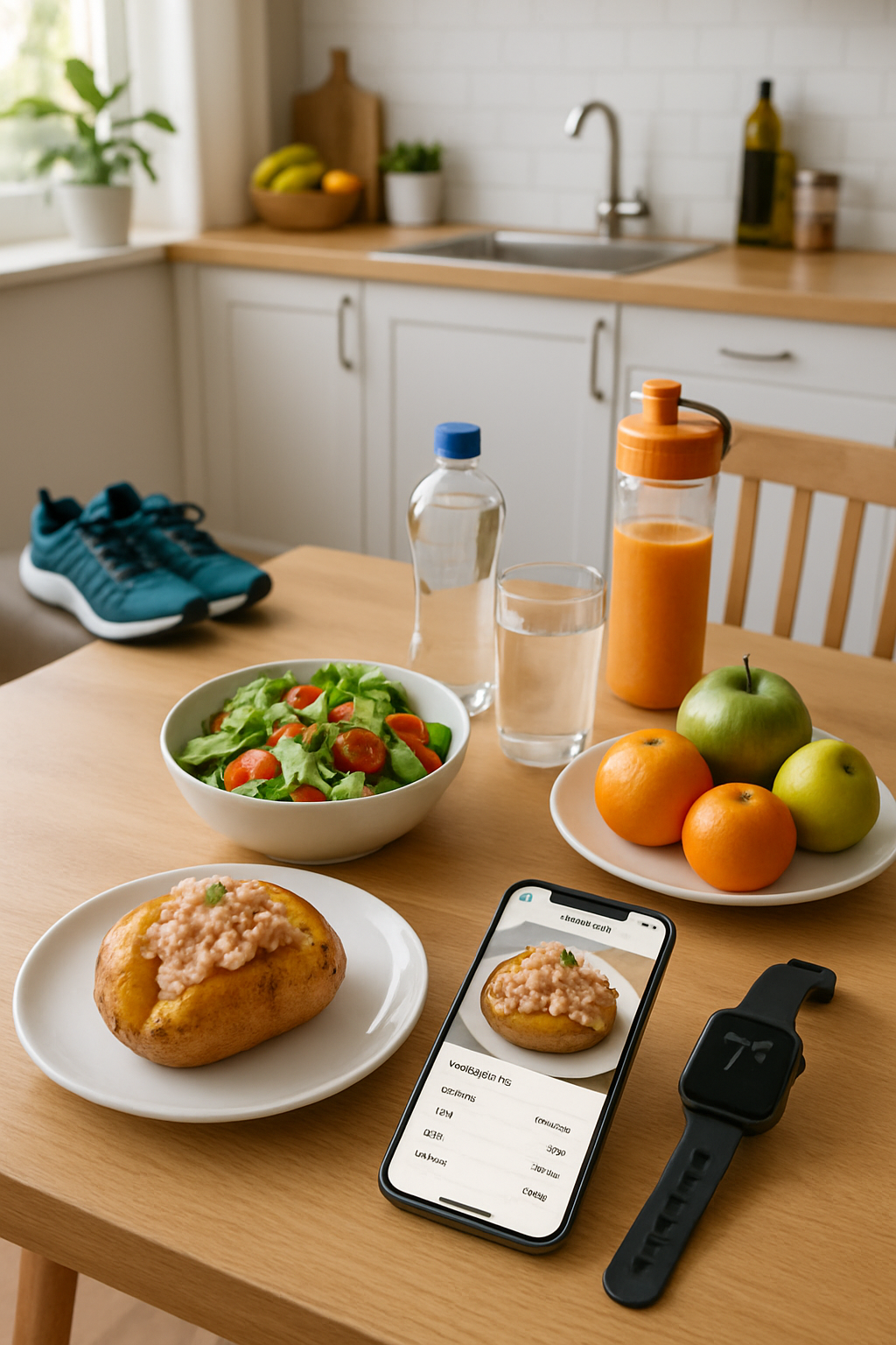 Aston Villa fan using the SnapEat AI coach app on their phone for easy food tracking and to achieve nutrition goals.
