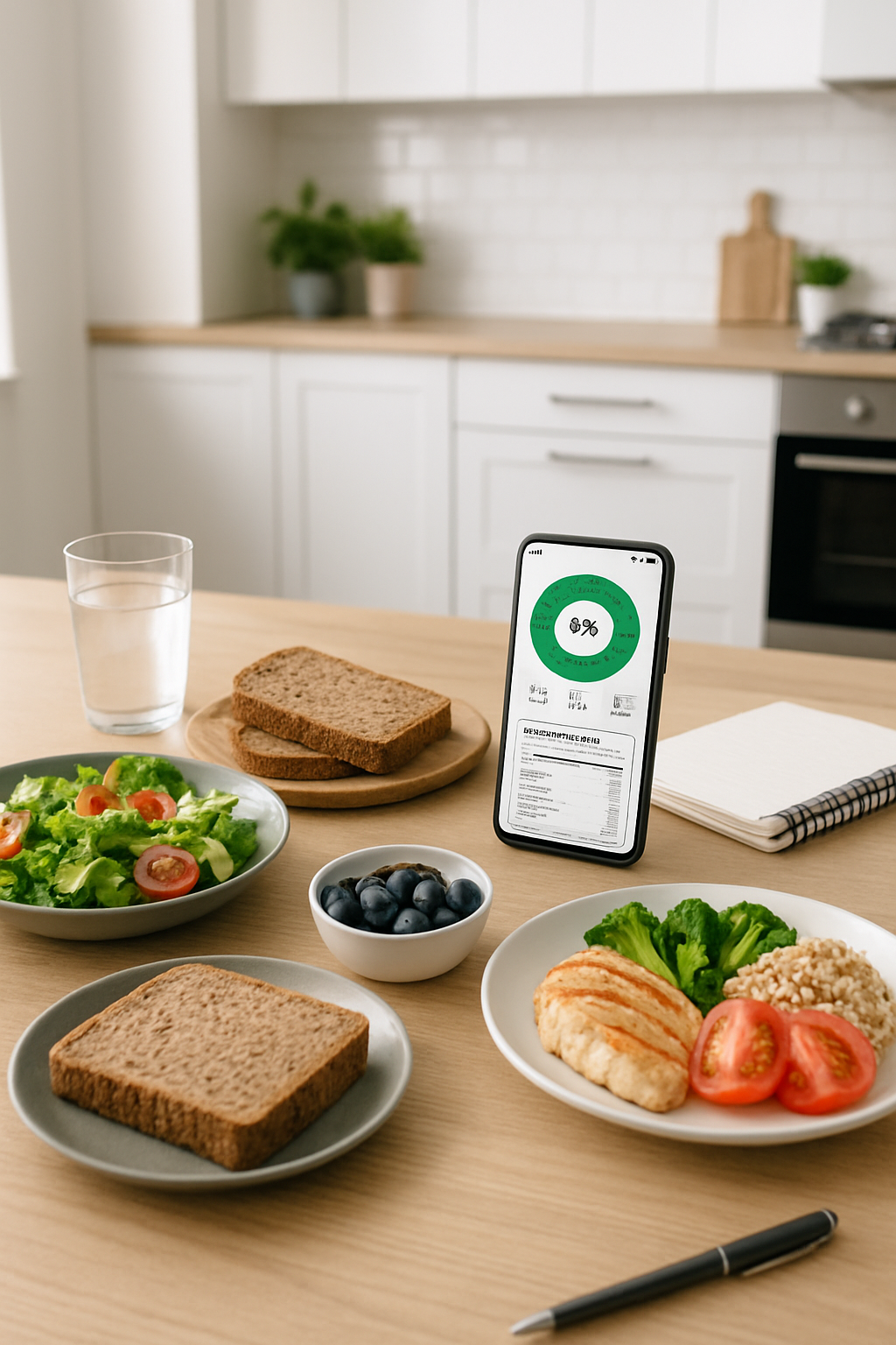 A person using the SnapEat AI app to take a photo of a healthy meal, demonstrating the smart nutrition coach feature.