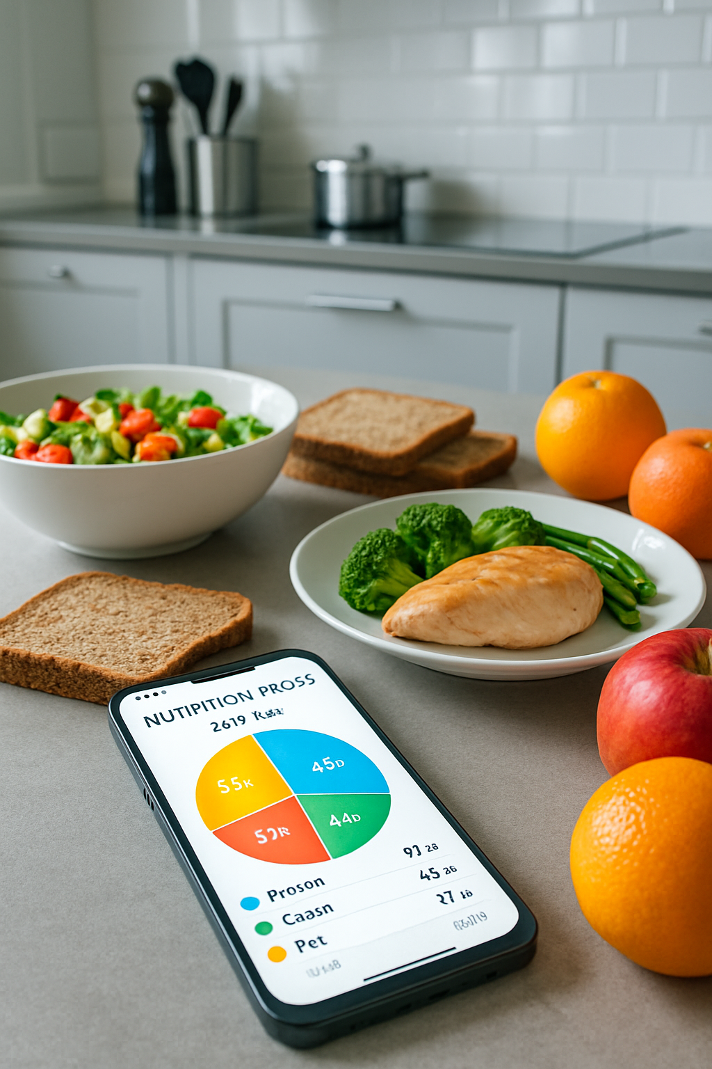 A person using the SnapEat AI nutrition app on their phone to track the calories of a salad by taking a photo.