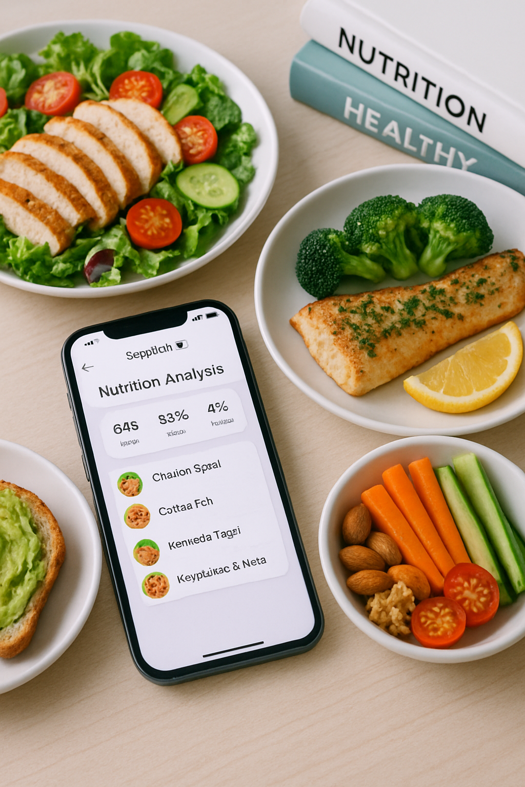 A happy bridesmaid using the SnapEat AI nutrition tracker app on her phone to log a healthy meal for her wedding fitness goals.