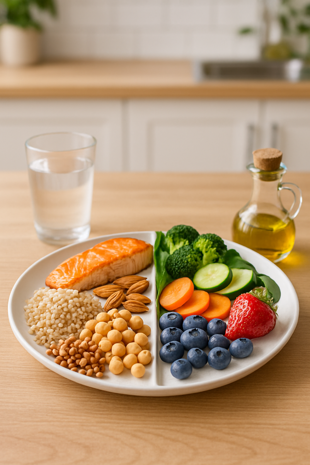 A vibrant and healthy meal of grilled salmon, quinoa, and mixed vegetables, symbolizing the balanced nutrition achievable with SnapEat AI.