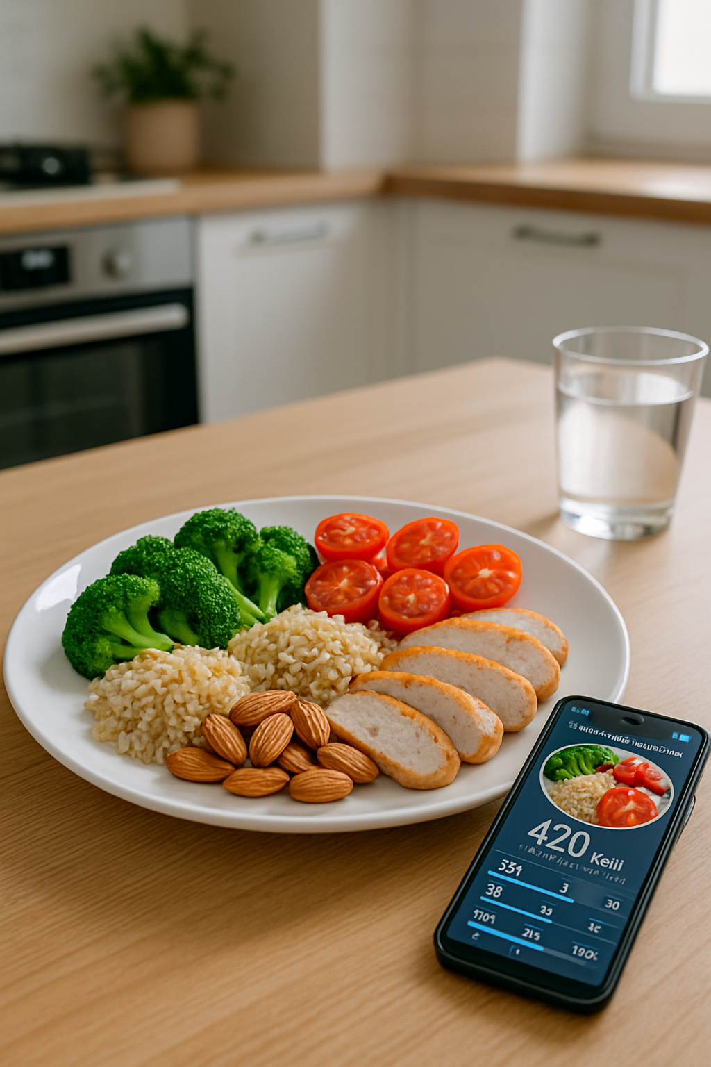 Infographic showing how the SnapEat AI app analyzes a meal photo to provide nutrition data, featuring Real Betis branding.