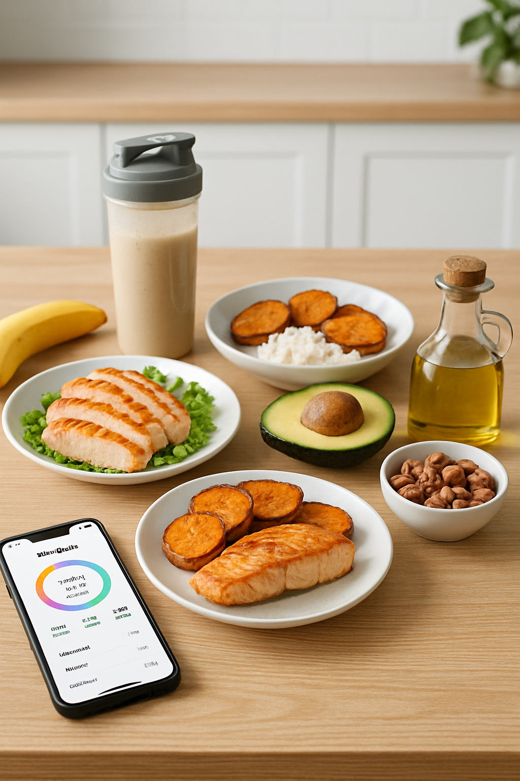 A football player analyzing their meal on a smartphone with the SnapEat AI football nutrition app