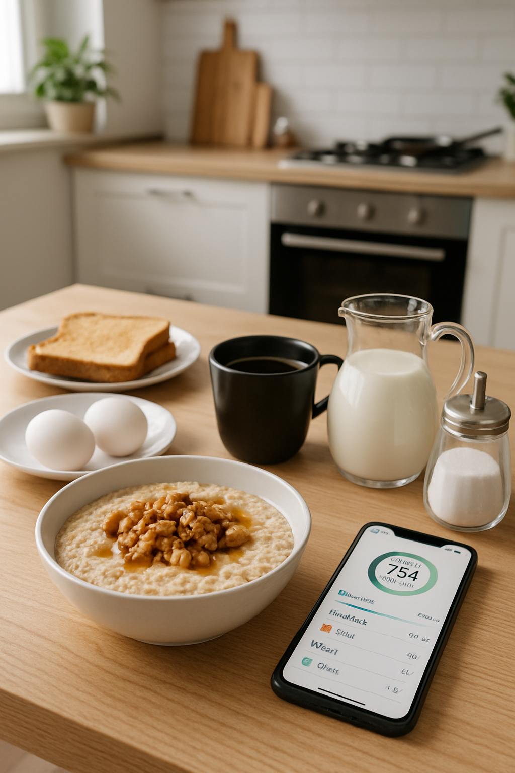A smartphone displaying the SnapEat AI nutrition tracker app interface, turning spoken words into calorie data.