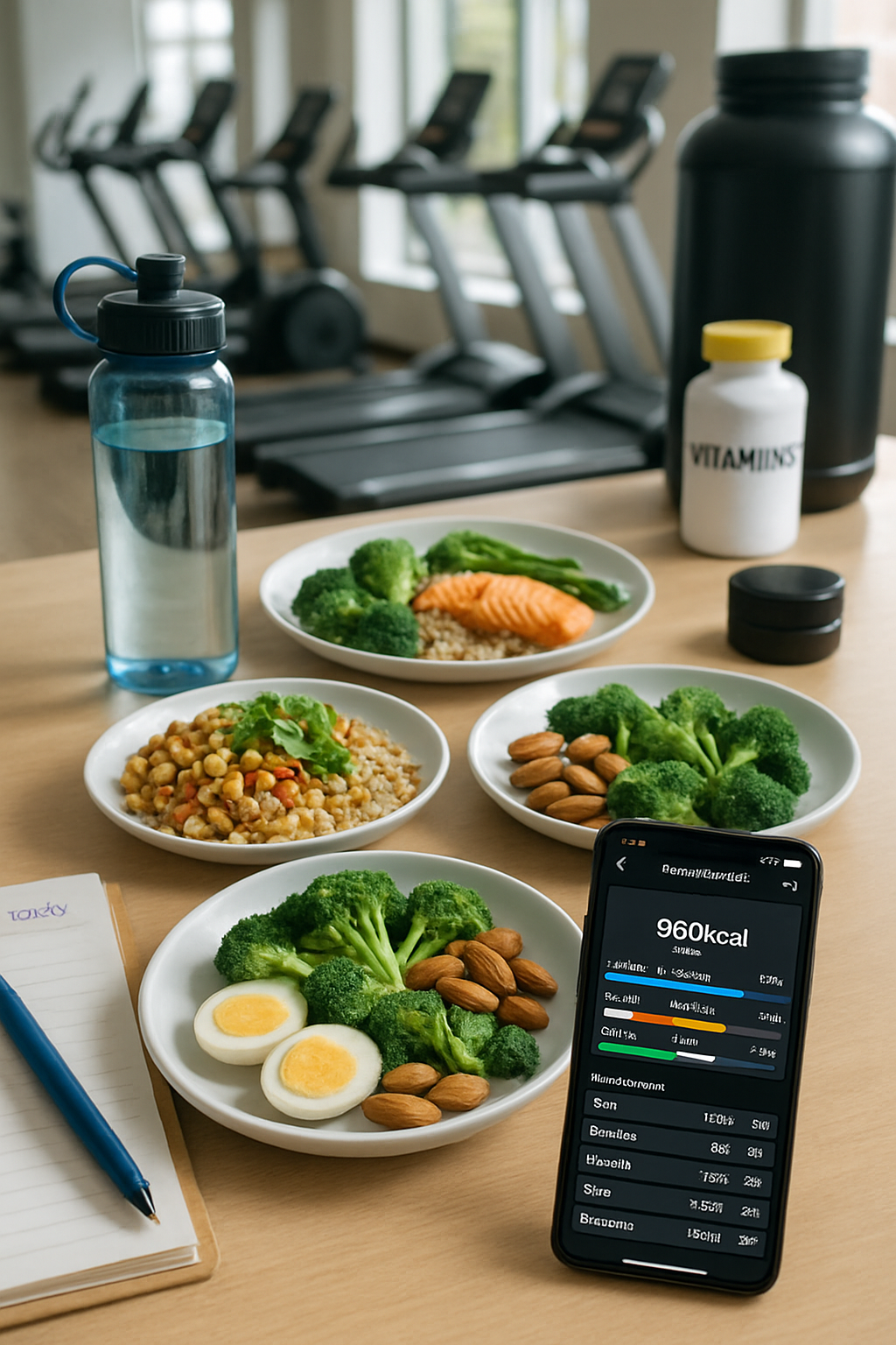 The SnapEat AI nutrition tracker app being used to analyze a healthy meal, with the Lakers logo symbolizing athletic performance.