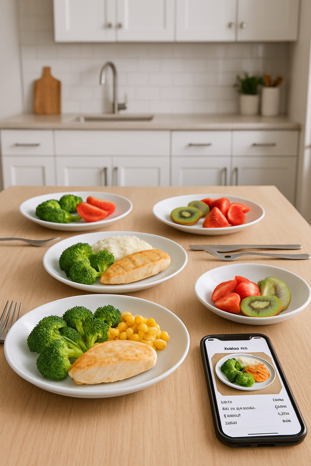 A smartphone displaying the SnapEat AI app interface, showing a photo of a healthy meal with its calorie and macro breakdown.