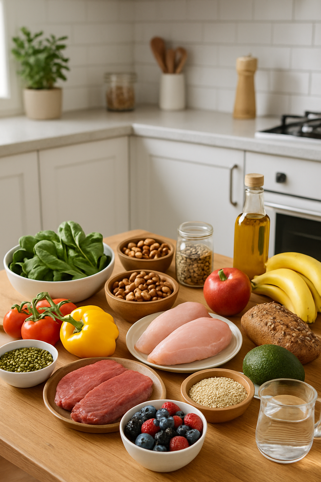 A healthy meal of salmon, avocado and vegetables on a plate, representing a balanced diet for weight loss.