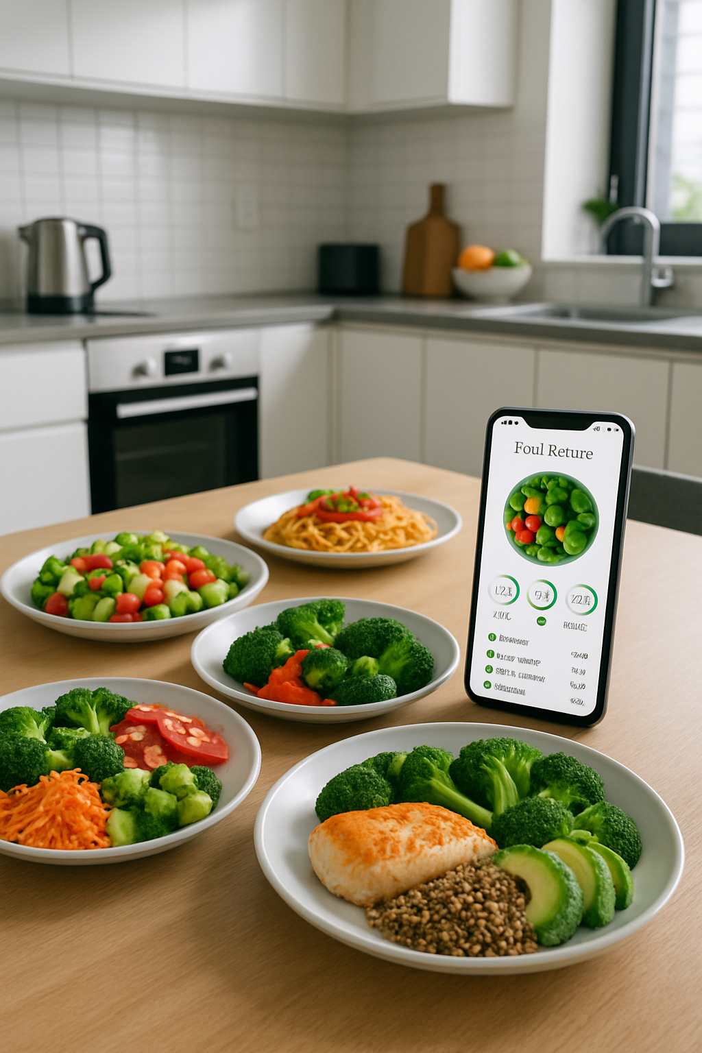 A smartphone displaying the SnapAI Nutrition tracker app analyzing a photo of a healthy meal with salmon and vegetables.