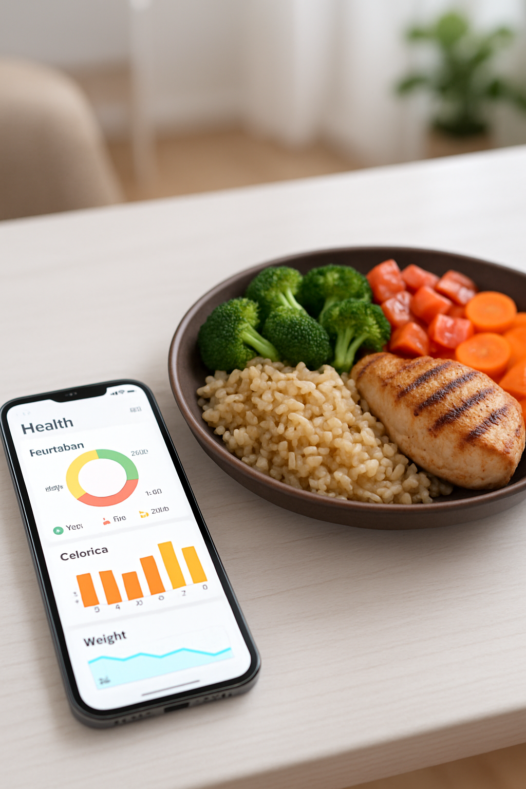 Smartphone displaying the SnapEat AI app with its Avatar3 digital health avatar feature visualizing body composition changes.