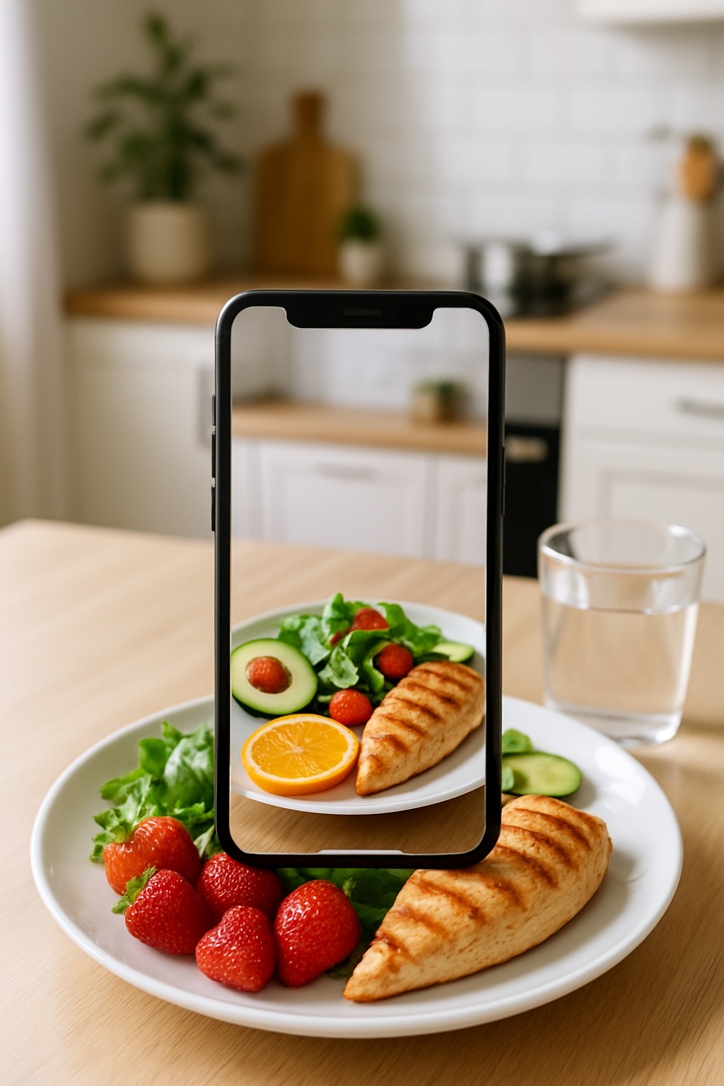 A smartphone screen showing the SnapEat AI calorie tracker app with its cute hamster mascot and food log