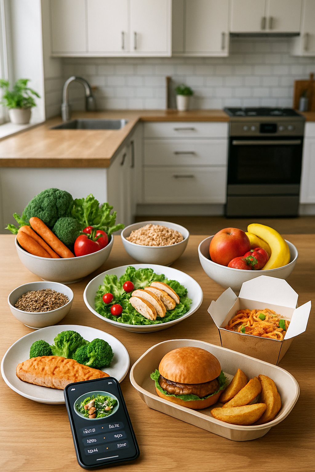 A person using the SnapEat AI food coach app on their phone to log a meal by taking a photo, inspired by Justin Bieber's health focus.