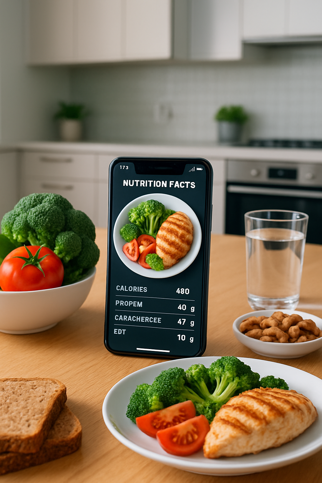 A father using the SnapEat AI meal tracker app on his phone, a smart Father's Day gift for health.