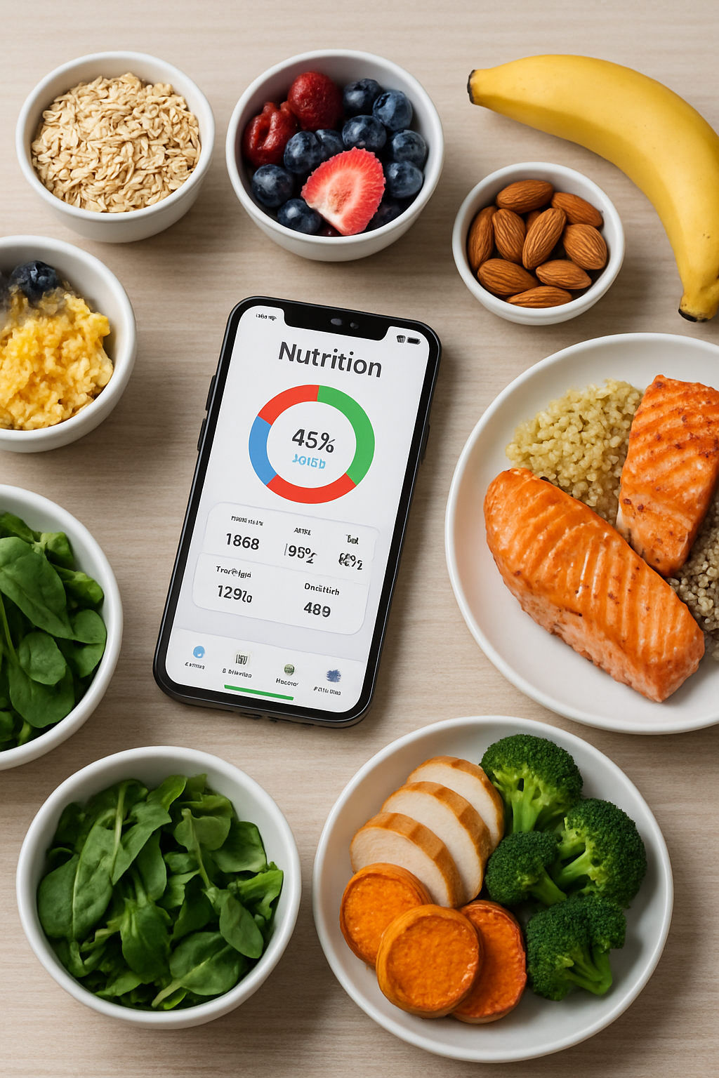 Athlete using the SnapEat AI nutrition tracker app on a smartphone to log a healthy meal for their football diet plan.