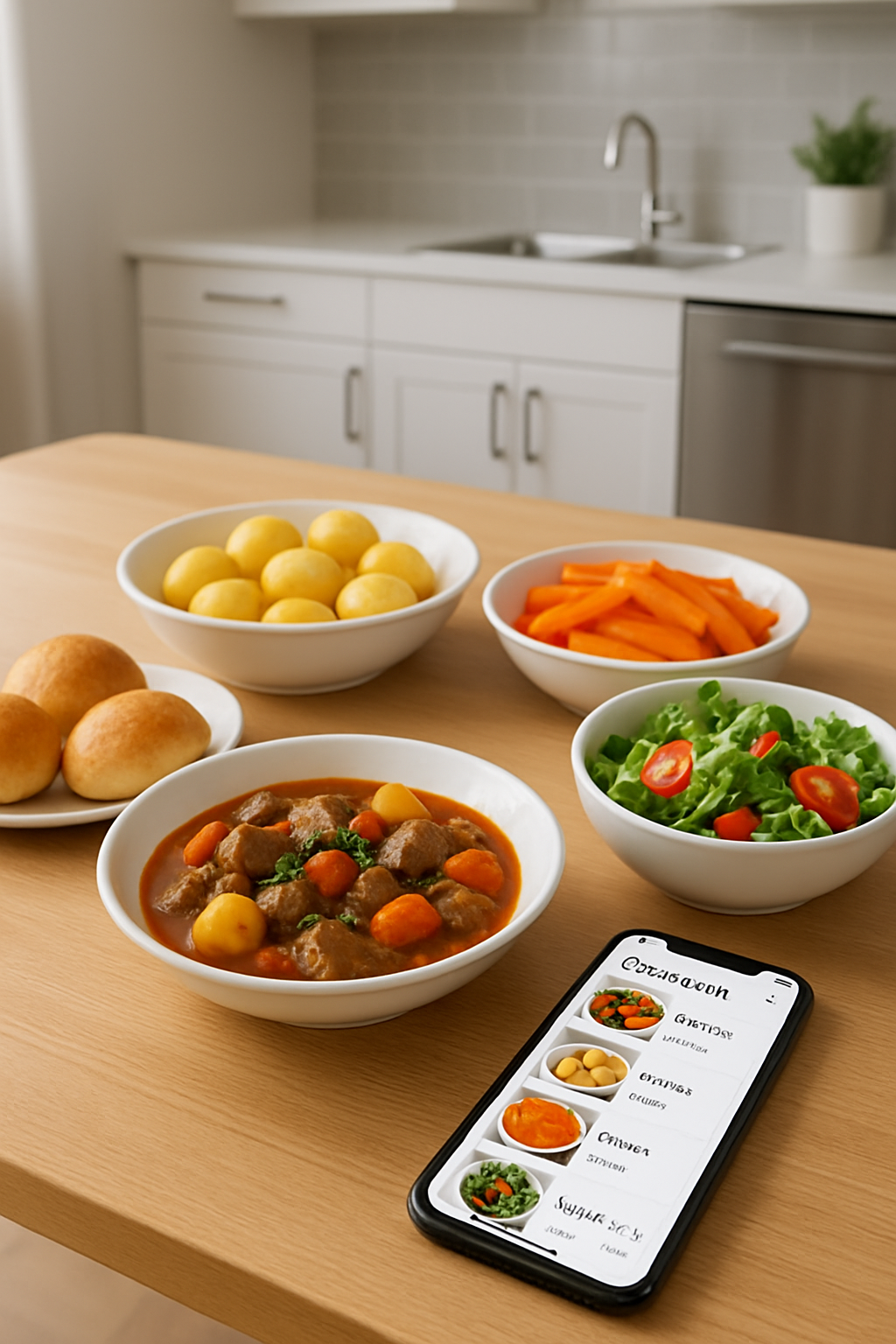 Smartphone showing the SnapEat AI food tracker app interface, analyzing a picture of a healthy meal.