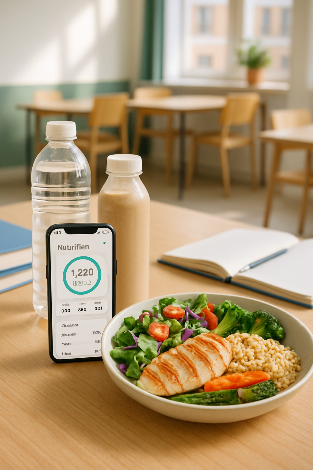 Illinois State University student using the SnapEat AI nutrition tracker app to log a meal on their phone at a tailgate.