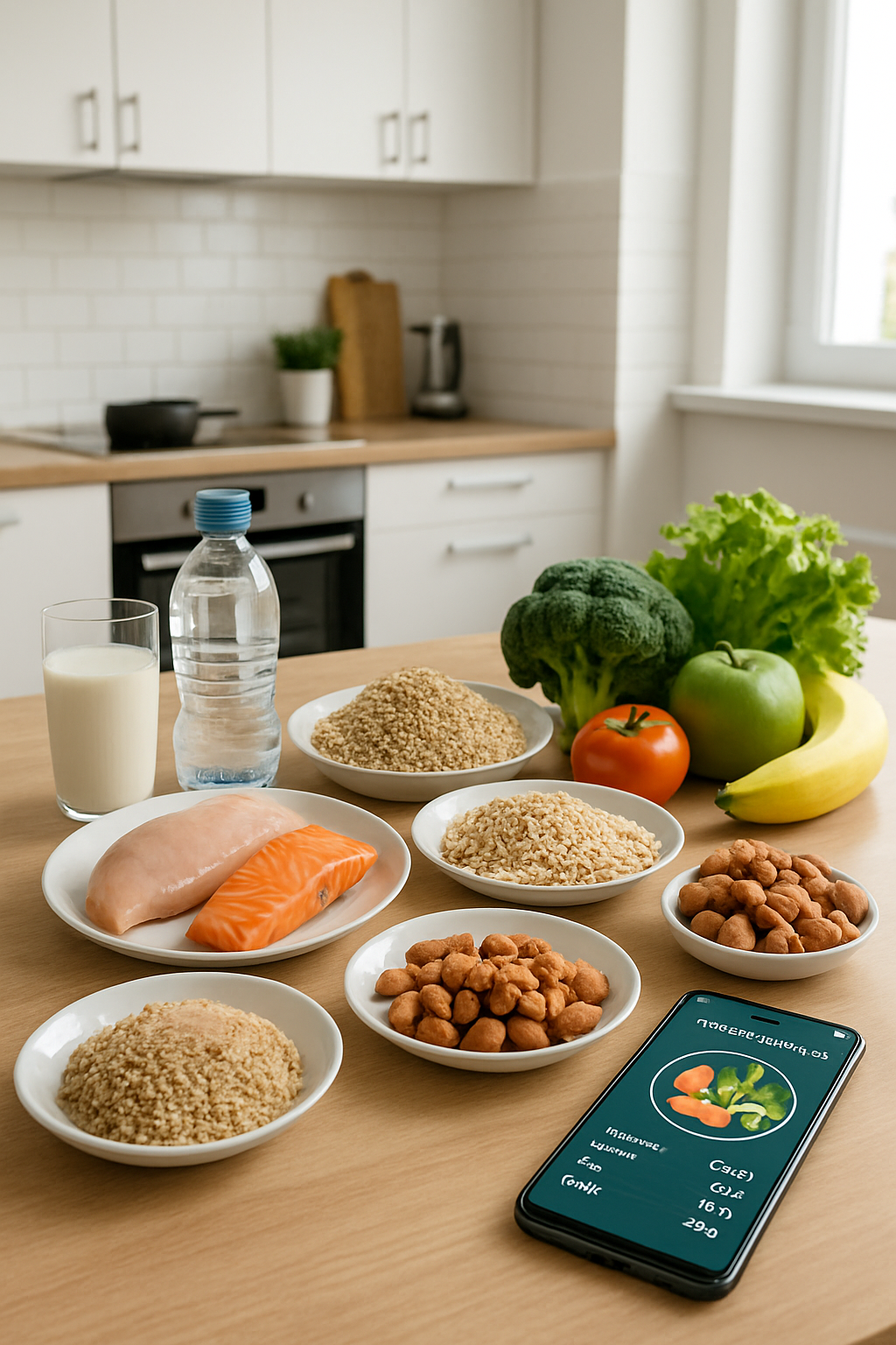 An athlete using the SnapEat AI nutrition coach app on their phone to track a meal.